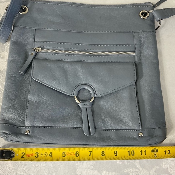 Great American Leatherworks Cross Body Bag in Gray leather new without tags - Picture 6 of 9